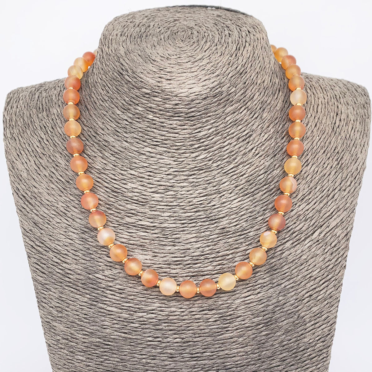orange carnelian gemstone necklace frenelle jewellery