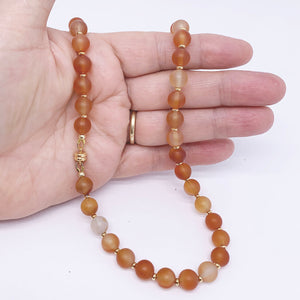 orange carnelian gemstone necklace frenelle jewellery