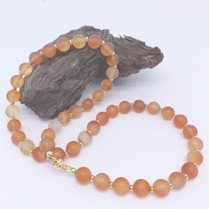 orange carnelian gemstone necklace frenelle jewellery