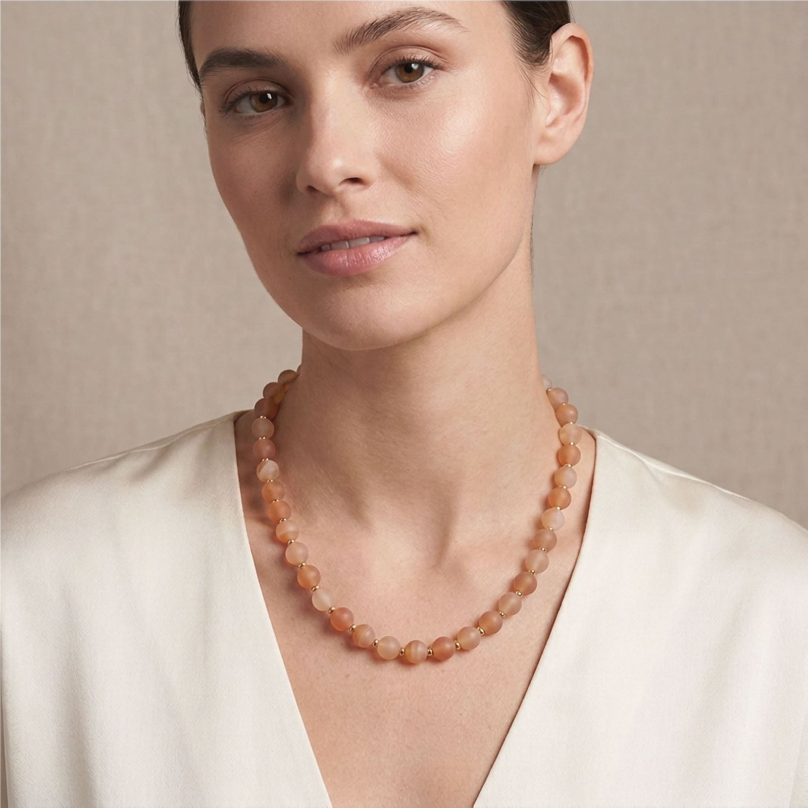 orange carnelian gemstone necklace frenelle jewellery