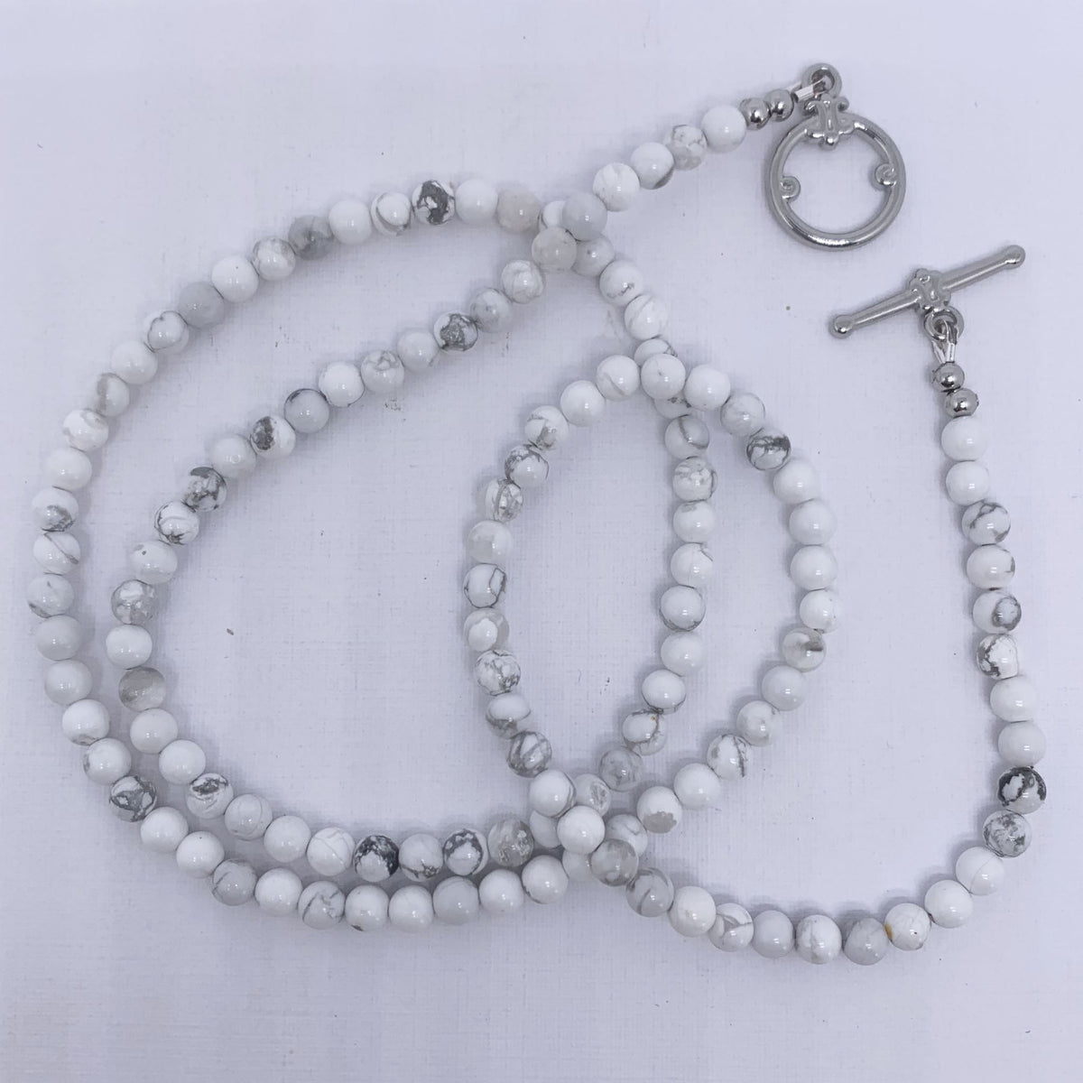 howlite grey white necklace gemstone frenelle jewellery