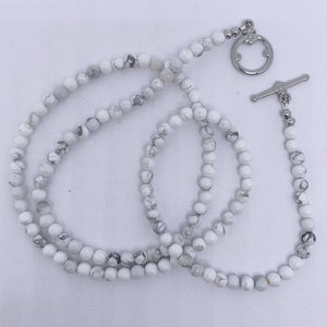 howlite grey white necklace gemstone frenelle jewellery