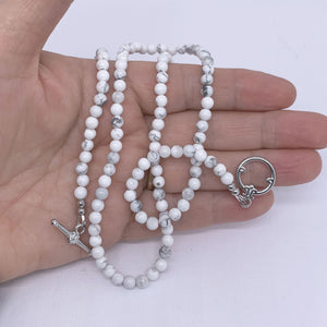 howlite grey white necklace gemstone frenelle jewellery