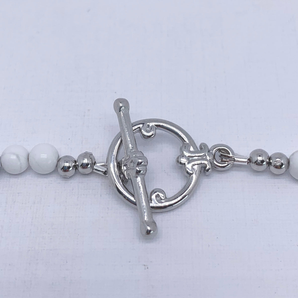 howlite grey white necklace gemstone frenelle jewellery