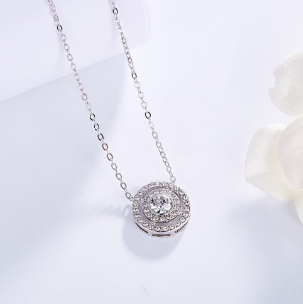 Silver Premium Crystal Necklace "Charmaine"