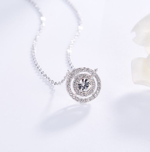 Silver Premium Crystal Necklace "Charmaine"