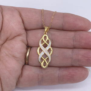 gold pendant white opal frenelle jewellery