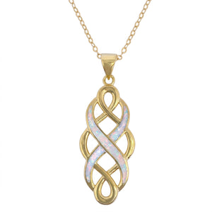 gold pendant white opal frenelle jewellery