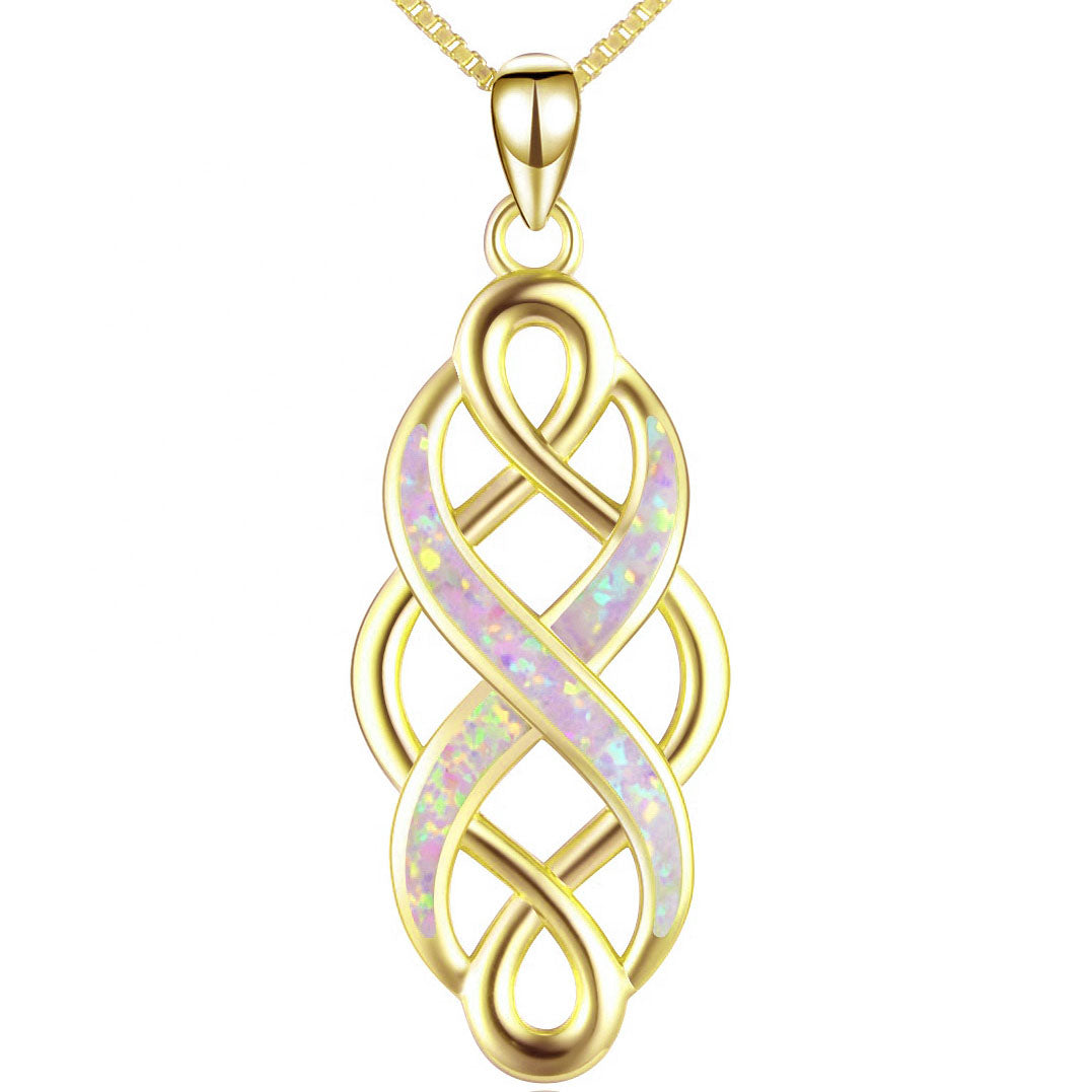 gold pendant white opal frenelle jewellery