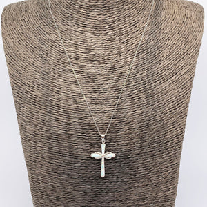 religious cross opal silver necklace frenelle jewellery