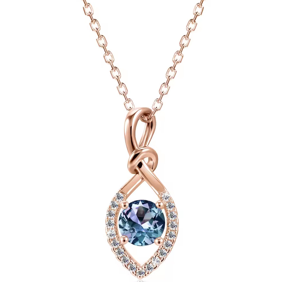 Rose-Gold Alexandrite Necklace "Coriza"