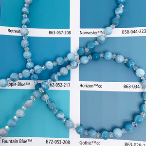 blue larimar silver crystal necklace by frenelle jewellery