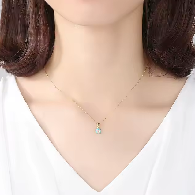 gold opal necklace