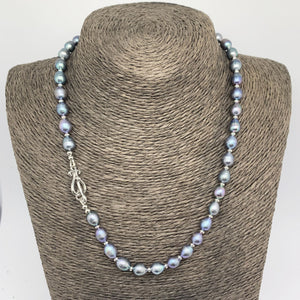 peacock baroque pearl necklace silver by frenelle jewellery