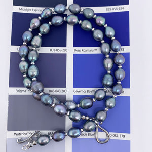 peacock baroque pearl necklace silver by frenelle jewellery