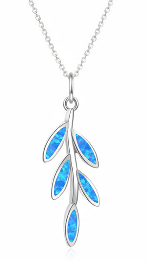 blue opal silver pendant necklace frenelle jewellery