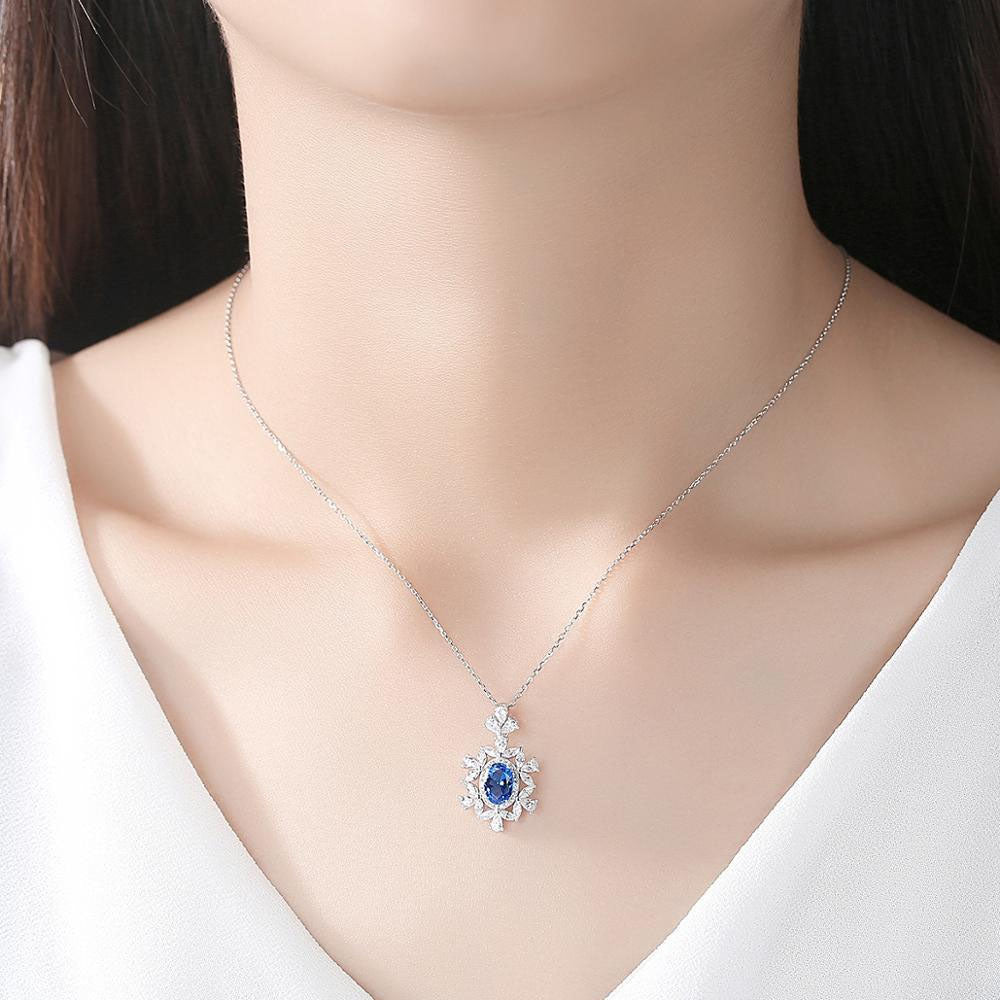 blue sapphire silver necklace frenelle jewellery online auckland nz