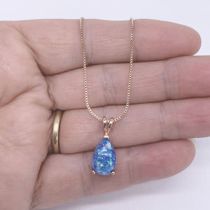 rose gold necklace blue opal frenelle jewellery