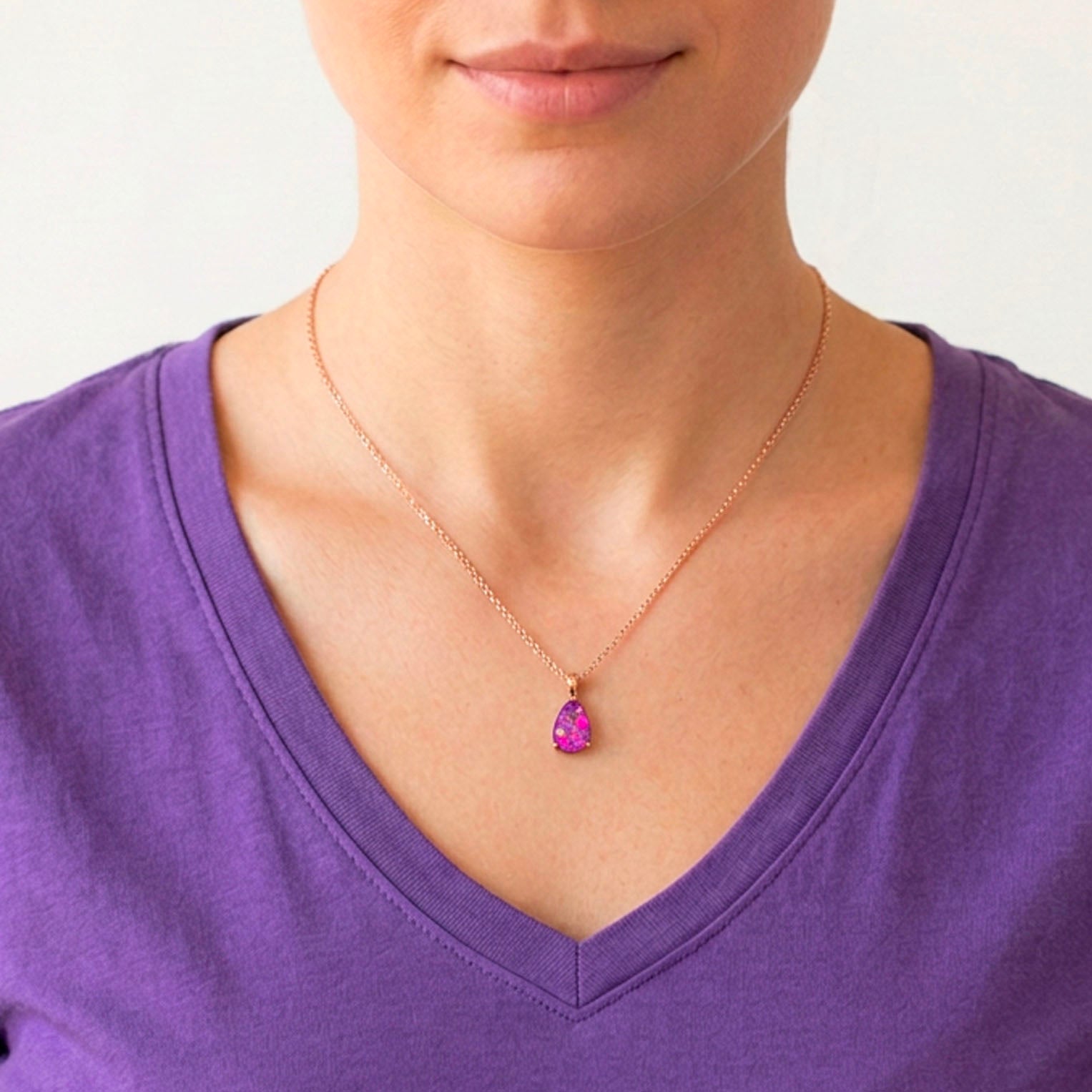 rose gold necklace opal frenelle jewellery