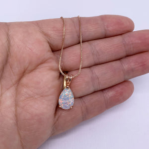 opal necklace white rose gold frenelle jewellery