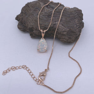 opal necklace white rose gold frenelle jewellery