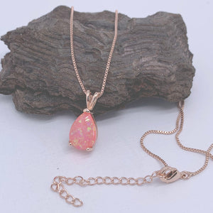 rose gold necklace pink opal frenelle jewellery