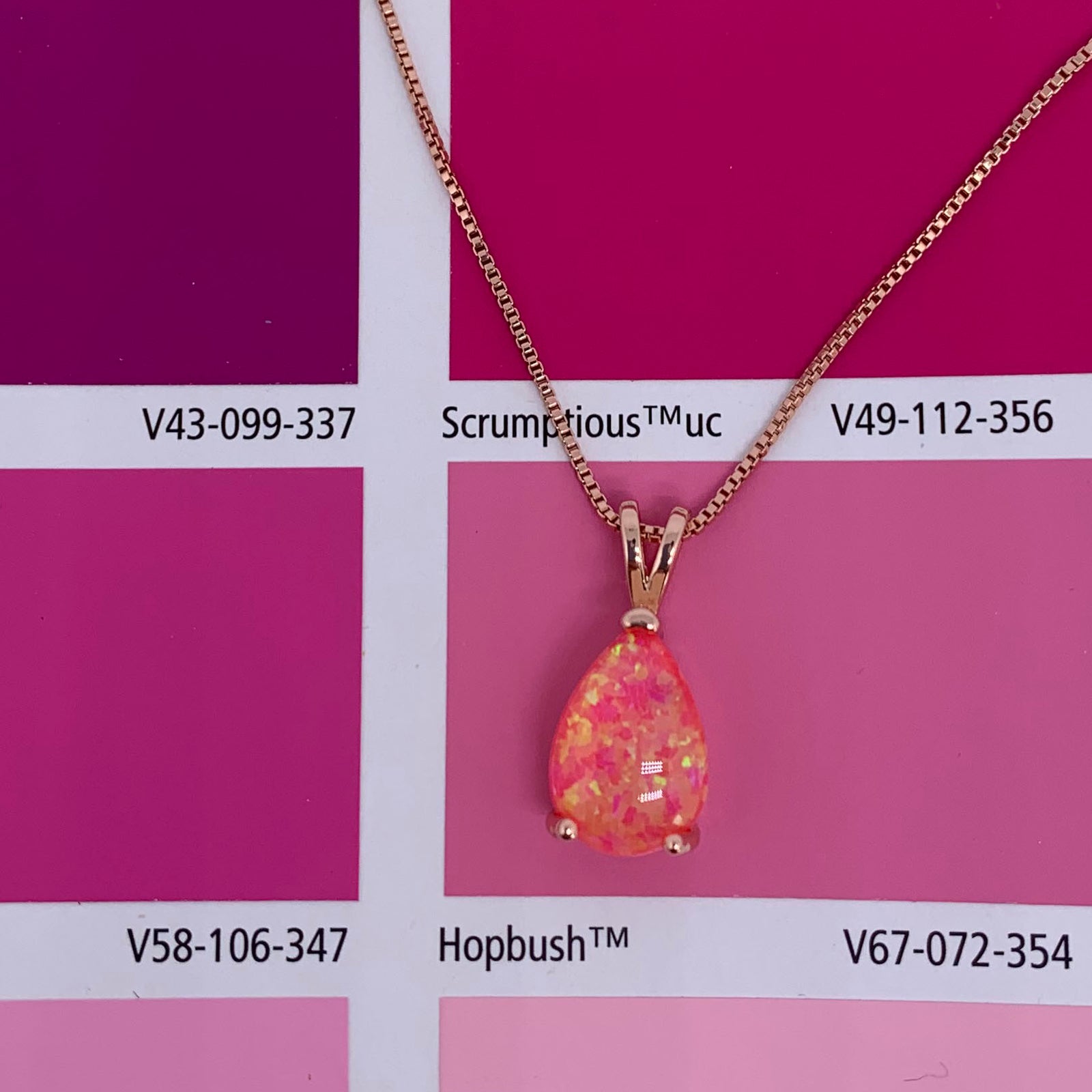 silver pink opal necklace frenelle jewellery