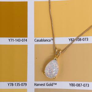 gold necklace white opal frenelle jewellery