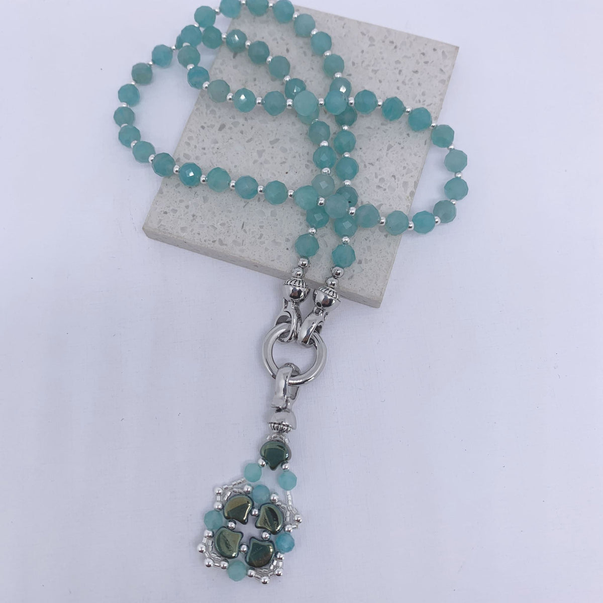 amazonite gemstone necklace by frenelle jewellery