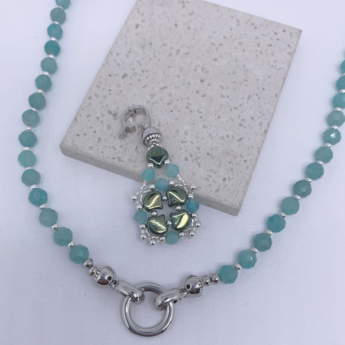 amazonite gemstone necklace by frenelle jewellery