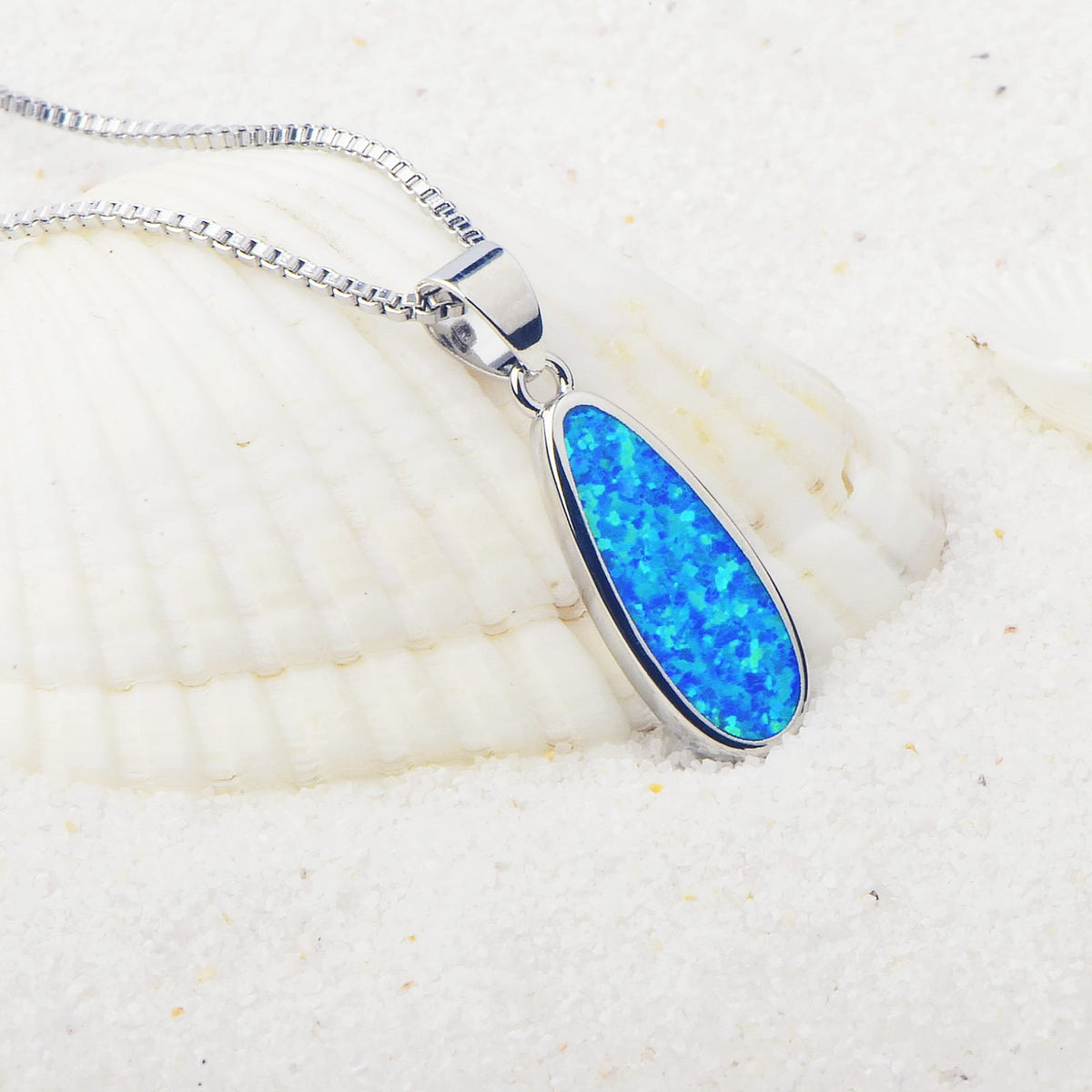 blue opal pendant necklace frenelle jewellery online auckland nz