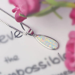 white opal pendant necklace frenelle jewellery online auckland nz
