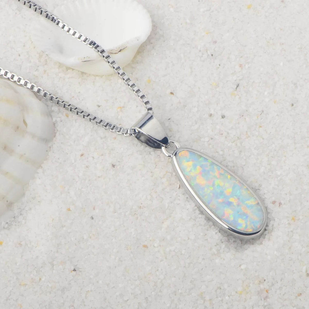 white opal pendant necklace frenelle jewellery online auckland nz