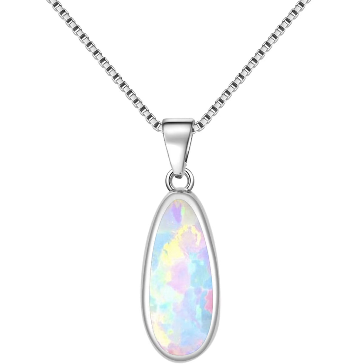 white opal pendant necklace frenelle jewellery online auckland nz