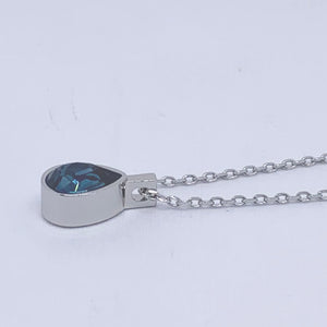 silver blue crystal pendant necklace frenelle jewellery