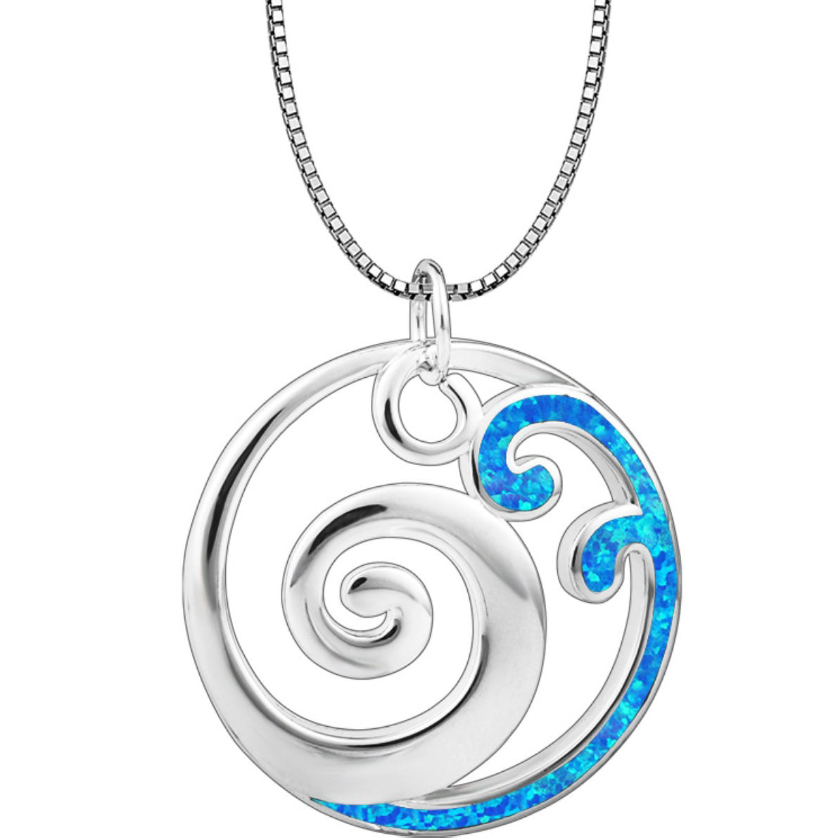 silver opal koru nz necklace pendant frenelle jewellery online auckland