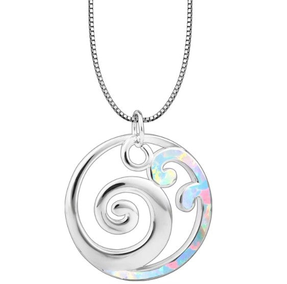 silver opal nz pendant necklace frenelle Jewellery buy online auckland nz