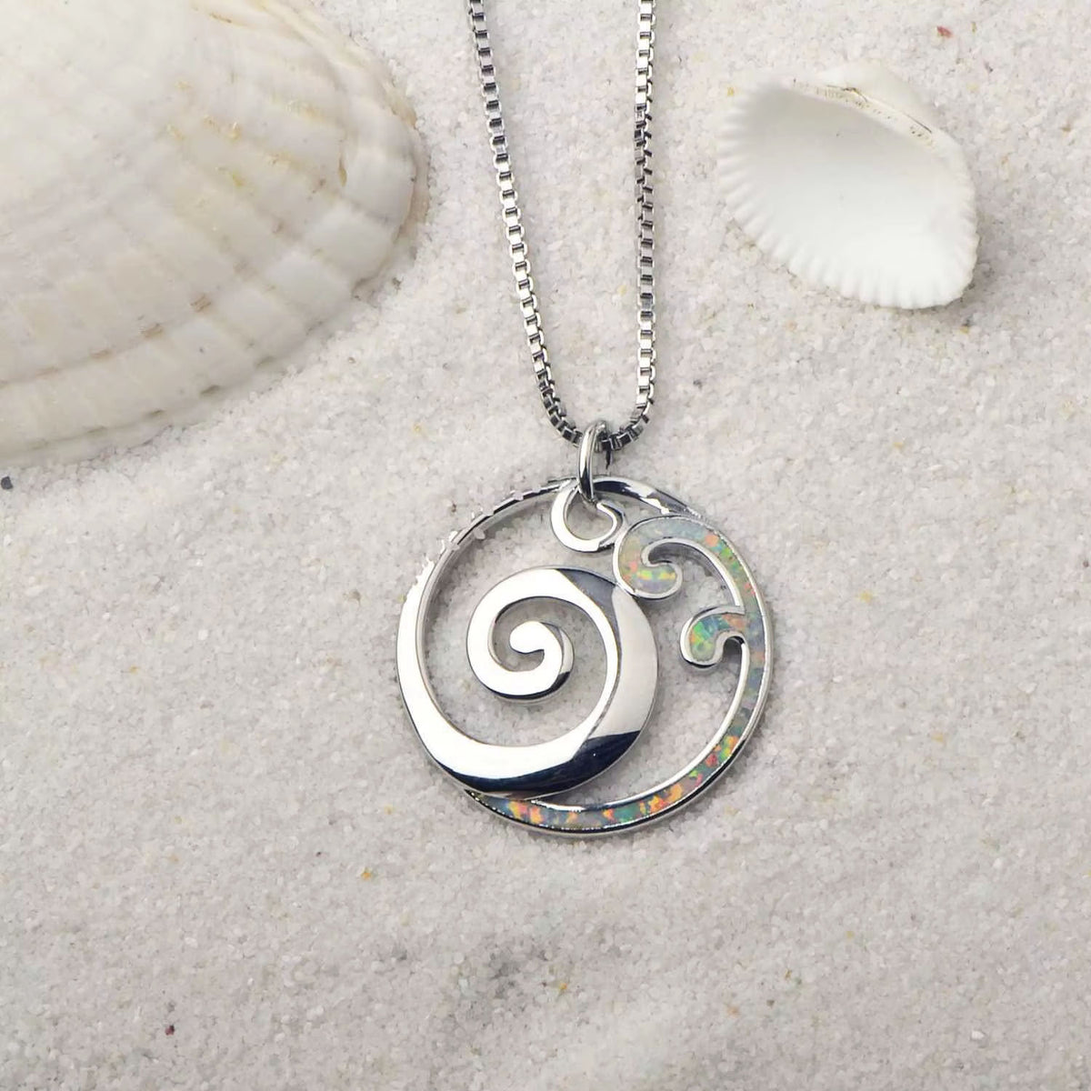 silver opal nz pendant necklace frenelle Jewellery buy online auckland nz