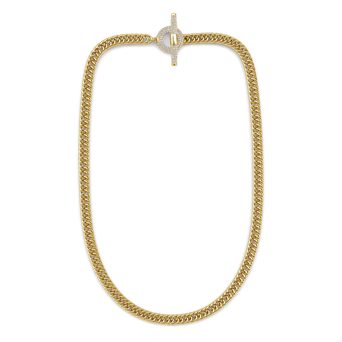 gold curb chain with toggle clasp frenelle jewellery