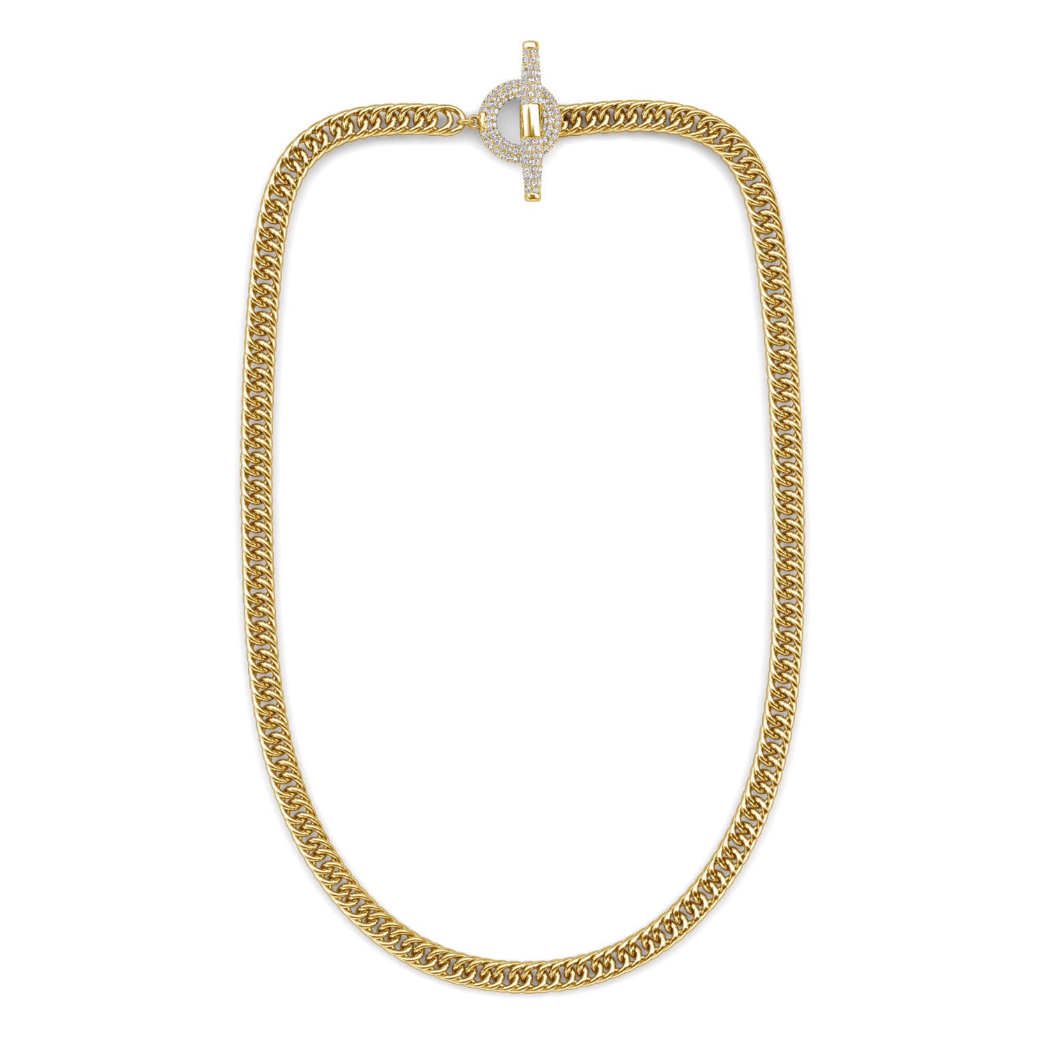 gold curb chain with toggle clasp frenelle jewellery