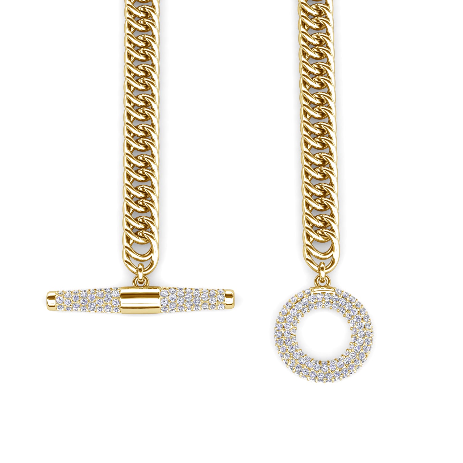 gold curb chain with toggle clasp frenelle jewellery