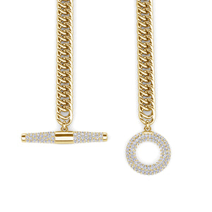 gold curb chain with toggle clasp frenelle jewellery