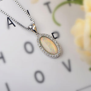 white opal silver necklace frenelle jewellery buy online auckland nz