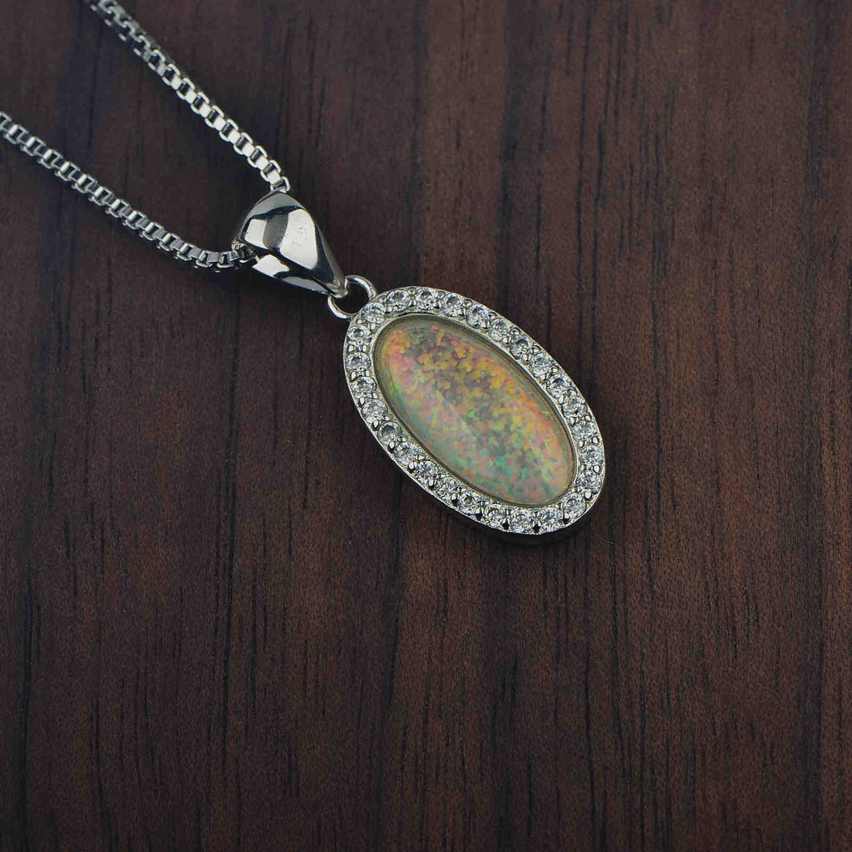 white opal silver necklace frenelle jewellery buy online auckland nz