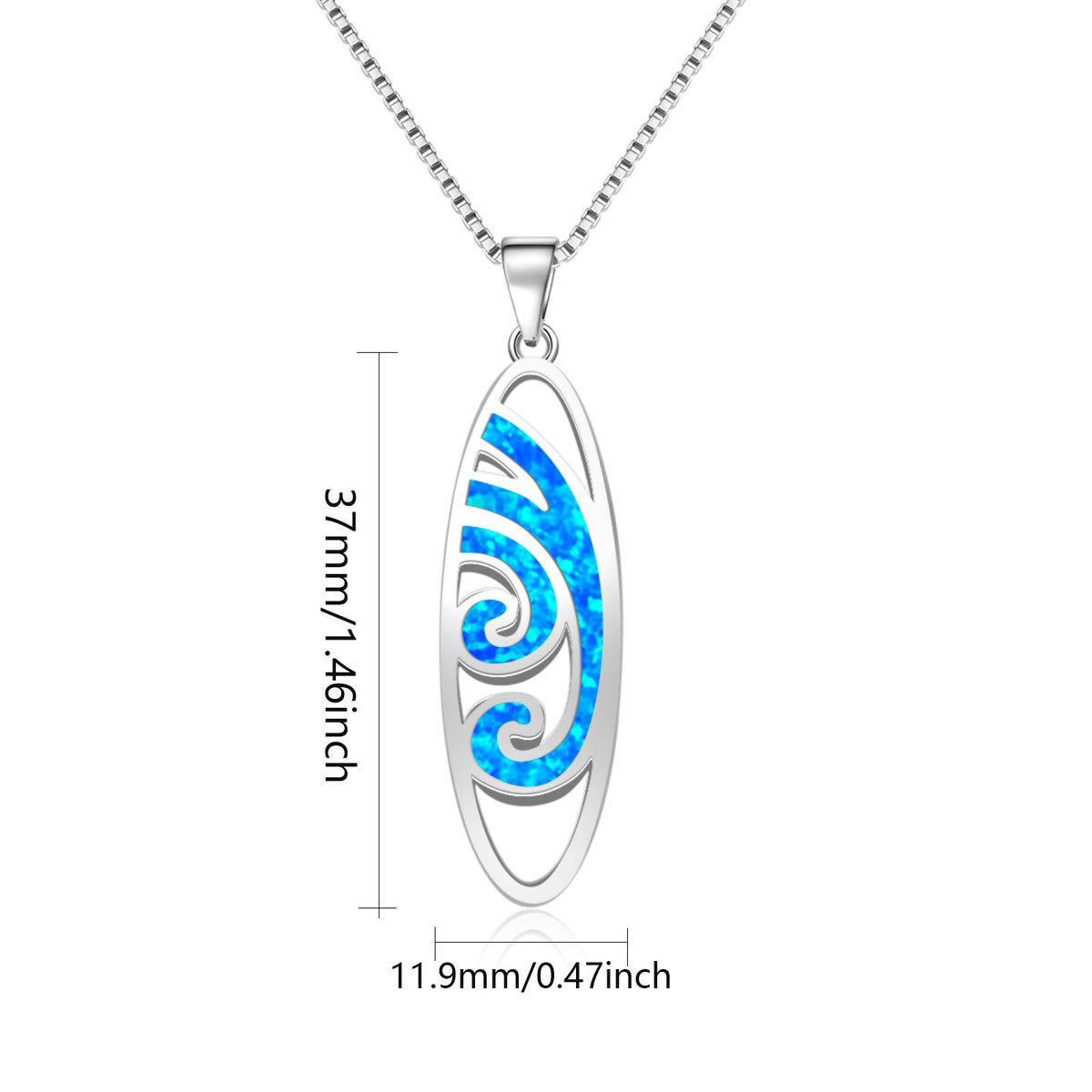 silver blue opal pendant necklace frenelle jewellery online auckland nz