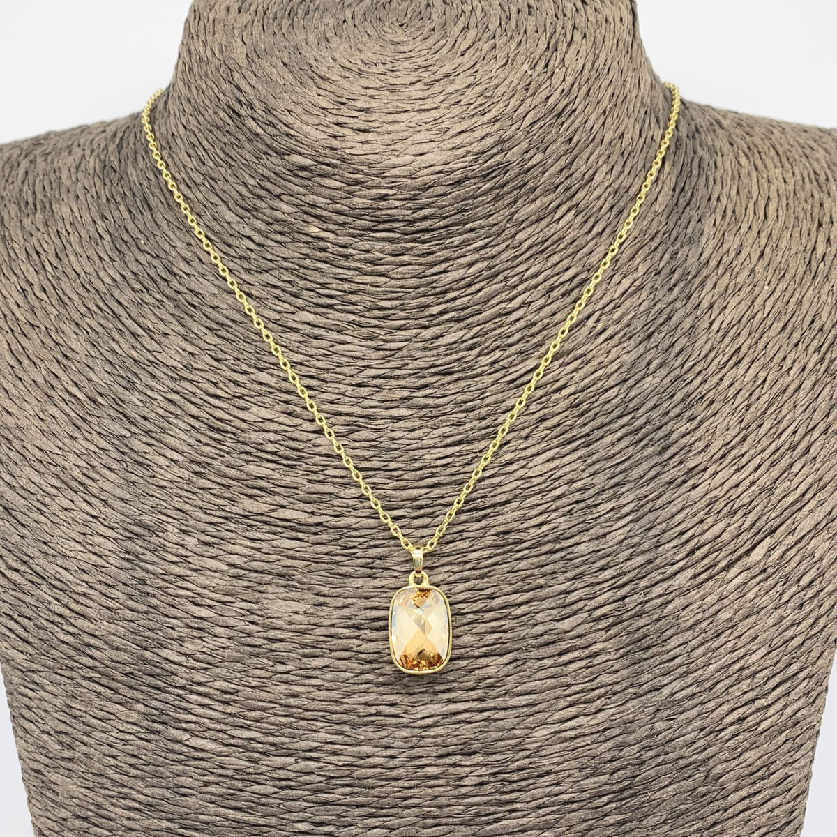 gold swarovski crystal necklace frenelle jewellery
