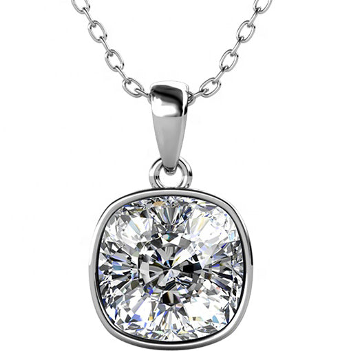 18K White Gold Crystal Necklace "Sharon" (Crystal)