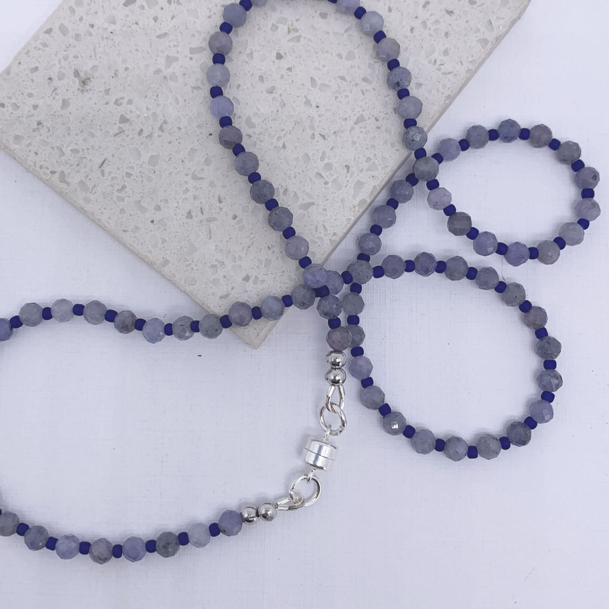 tanzanite gemstone necklace by frenelle jewellery