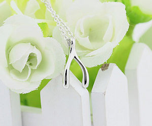 925 Sterling Silver Wishbone Pendant Necklace "Wishes"
