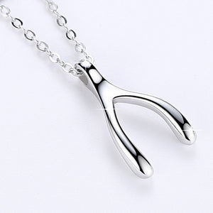 925 Sterling Silver Wishbone Pendant Necklace "Wishes"